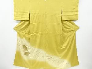 リサイクル　ウズラに菊模様刺繍三つ紋色留袖(比翼付き)